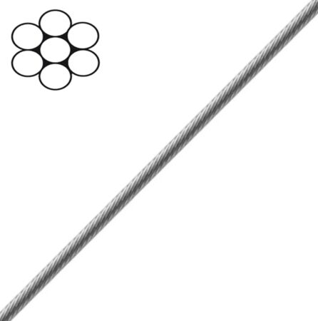 1x7 Galvanised Steel Wire Rope Per Meter