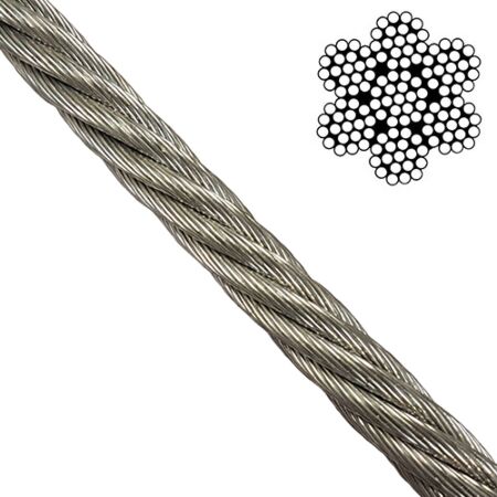 2mm 7x19 Stainless Steel Wire Rope - Per Meter