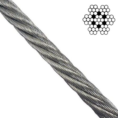 Galvanised steel wire rope 7x7 strand