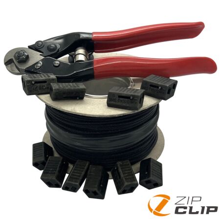 Zip Clip wire rope hanging kit blackened black out discreet 