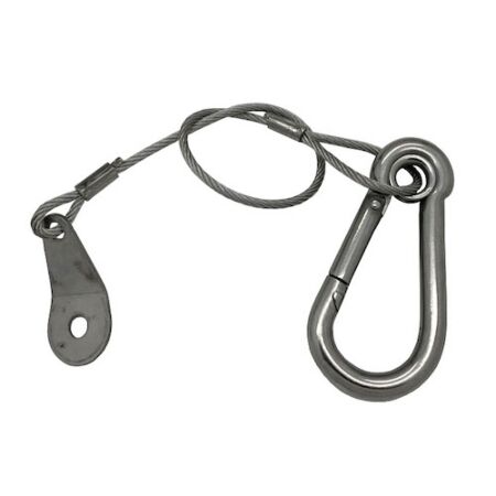 Stainless Steel Spring Snap Hook, Retaining Wire and Tab