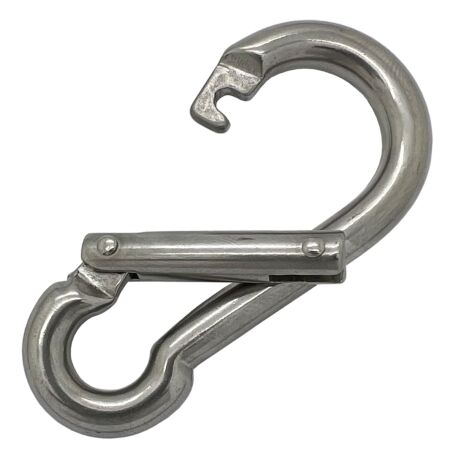 Wide opening jaw carbine hook made from stainless steel