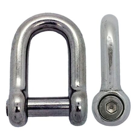 D shackle with flush pin
