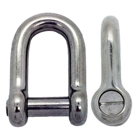D shackle with flush slotted pin