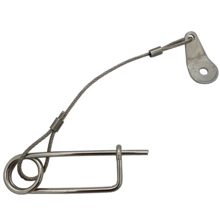 Spring hair clip with safety wire and tab