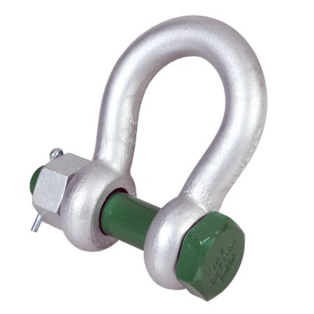 Galvanised Steel Green Screw Collar Pin Bow Shackle With Safety Nut And Bolt Pin