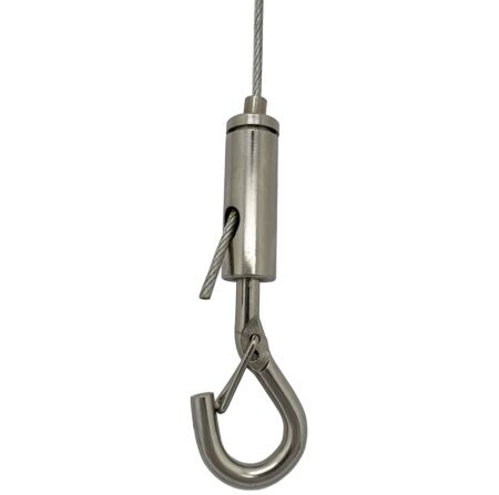 Wire rope cable display system hook 