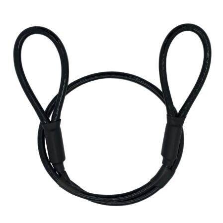 Looped Ends on 5mm Black PVC Coated Steel Wire Rope Security Cable