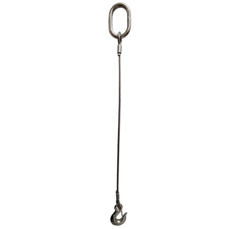 1 Leg 750kgs WLL 8mm Stainless Steel Wire Rope Lifting Slings