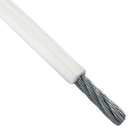 1.2mm-1.6mm 7x7 White PVC Stainless Steel Wire Rope - Per Meter