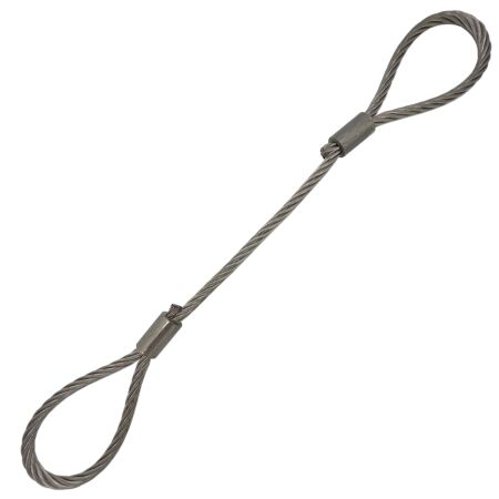 350kgs WLL 6mm Stainless Steel Wire Rope Sling - Soft Eyes