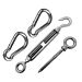 Stainless Steel Sun Sail Shade Kit - Wood Screw Eye Bolt